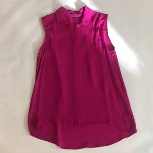 Theory pink button down with hidden buttons